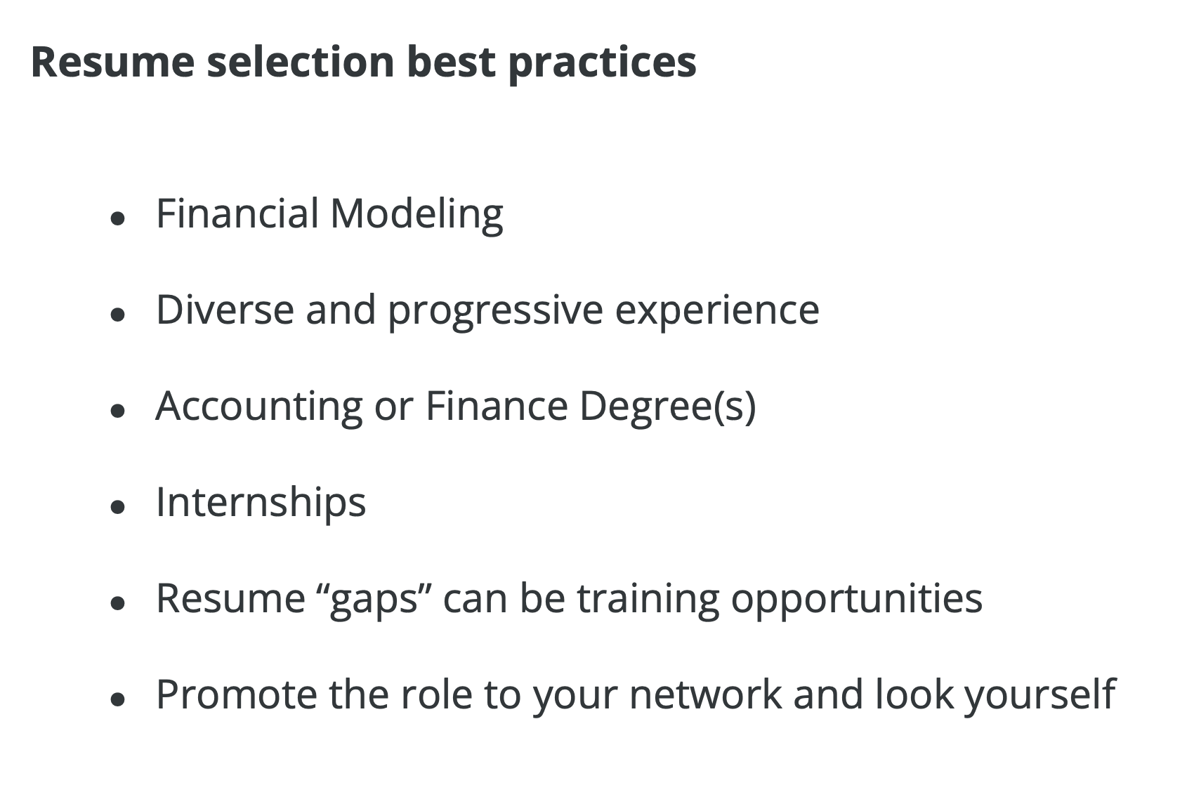 finance recruiting tips